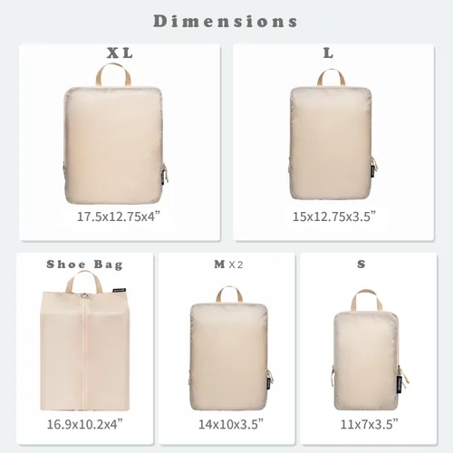 Vista 138 de BAGAIL 4 Set/6 Set Ultraligero Compresión Embalaje Cubos Organizador de Embalaje para Accesorios de Viaje Equipaje Maleta Mochila