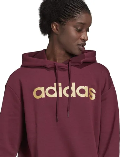 Vista 5 de adidas Sudaderas con capucha de forro polar extragrande Essentials para mujer