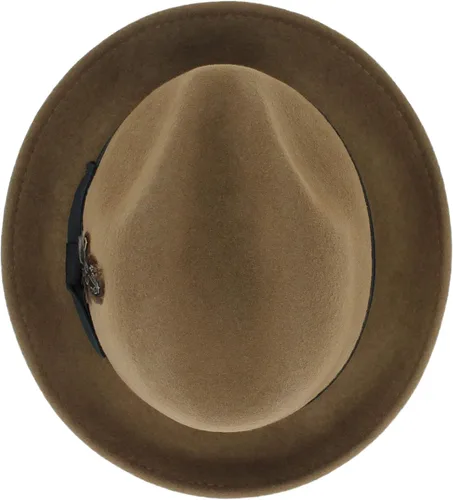 Vista 6 de Belfry Trilby - Vestido de estilo vintage con ala a presión, sombrero Fedora, 100 % lana pura de fieltro en negro, gris, azul marino, marrón