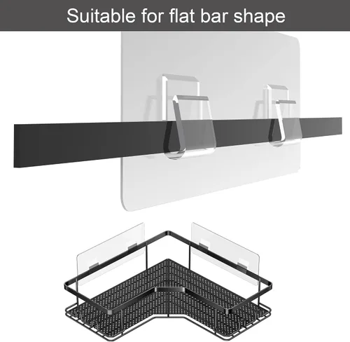 Vista 2 de Almohadillas adhesivas de repuesto para organizador de ducha, calcomanías de pared impermeables, paquete de 4 No Drilling Needed, Strong