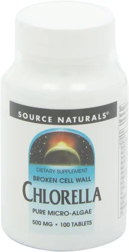 Vista 4 de Source Naturals Chlorella 500 mg Superalimento verde, tabletas B12-100 a base de plantas