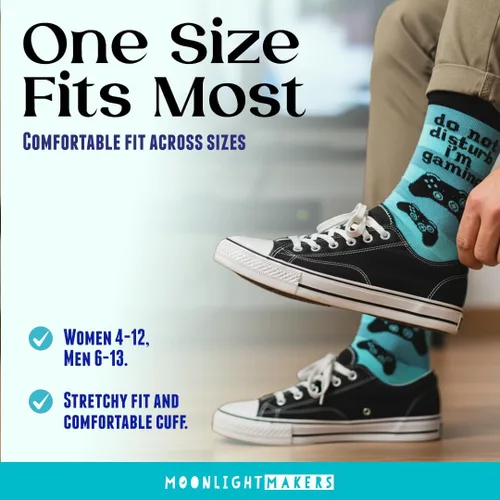 Vista 21 de Moonlight Makers Funny Colored Socks, Novelty Socks, Stocking Stuffer, Unisex Socks