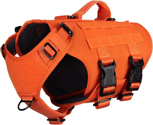 Vista 16 de ICEFANG GN3 Arnés táctico para perro con hebilla 6X, chaleco Molle para perro con asa, cobertura corporal 3/4, panel de gancho y bucle para parche