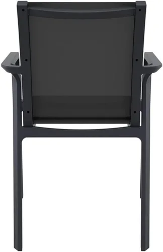 Vista 6 de Compamia Pacific Sling - Silla con brazo en color negro (juego de 2)