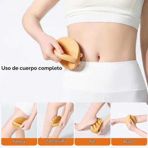 Vista 2 de Herramientas de masaje de terapia de madera, herramienta de masaje para celulitis y cepillo corporal de masaje Professional Meridian Pressure