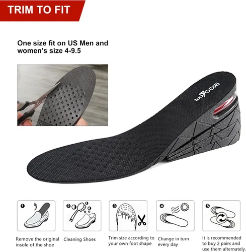 Vista 7 de ERGOfoot Plantillas para aumentar la altura para hombres y mujeres, alzas de zapatos invisibles ajustables y potenciadores de altura, se ajustan a