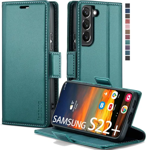 Vista 8 de Funda tipo cartera para Samsung Galaxy S22 5G con bloqueo RFID, color negro
