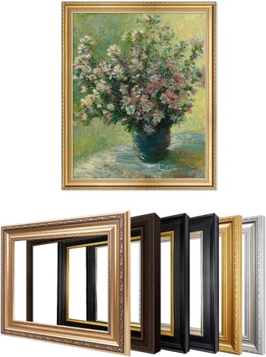 Vista 42 de IPIC - Reproducción artística de los lirios de agua de Claude Monet 1906, impresiones giclée coinciden con el marco dorado clásico, arte de pared