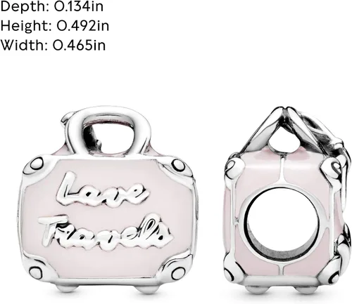 Vista 5 de PANDORA Joyería rosa bolsa de viaje encanto de plata esterlina