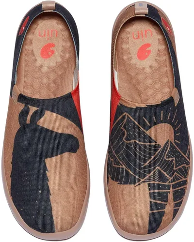 Vista 108 de UIN Zapatos de viaje para caminar para hombre, sin cordones, de lona, informales, ligeros, cómodos y modernos, diseño de perritos felices Ahhhhh