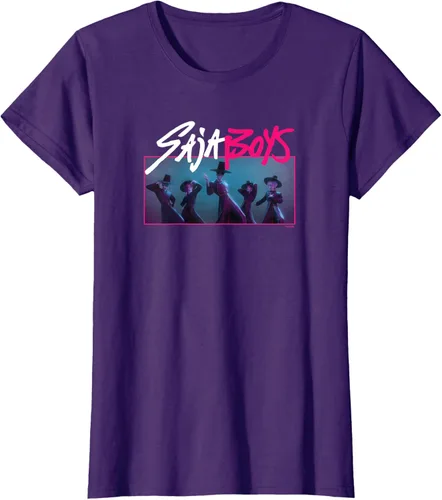 Vista 7 de Camiseta Oficial de KPop Demon Hunters Saja para Niños Negro