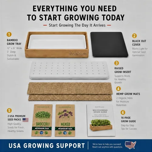 Vista 4 de Kit de cultivo de microgreens de riego automático, la forma más fácil de cultivar microverduras frescas en casa. Incluye bandeja reutilizable