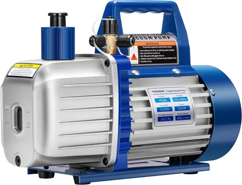Vista 12 de VIVOHOME Bomba de vacío de aire de paletas rotativas de una etapa, 110V, potencia de 1/4 HP, 3.5 CFM con botella de aceite HVAC Vacuum Pump for