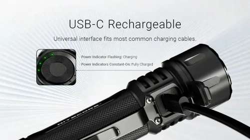 Vista 6 de Nitecore EX7 Linterna de 6,000 lúmenes – Linterna recargable de alto rendimiento con foco, luz de inundación, mixta – Carga rápida USB-C, alcance