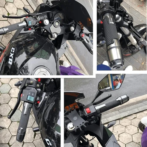 Vista 3 de Tapón de manillar para Kawasaki Ninja H2 H2R H2SX H2SE empuñaduras de manillar de motocicleta 7/8 pulgadas 0.866 in antideslizantes de goma Tapones