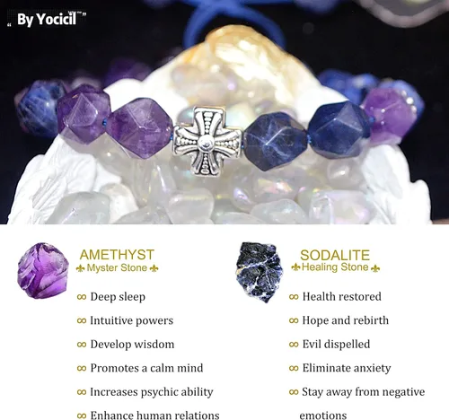 Vista 28 de Pulseras de la amistad, pulsera de obsidiana negra arcoíris para mujeres y hombres, 0.394 pulgadas (0.394 in), ojo de tigre, hematita y cristal