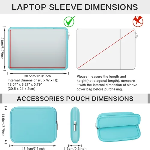 Vista 4 de RAINYEAR Funda para laptop de 11 pulgadas, bolsa de forro suave con bolsillo frontal y bolsa de accesorios, compatible con MacBook Neo A18 MacBook