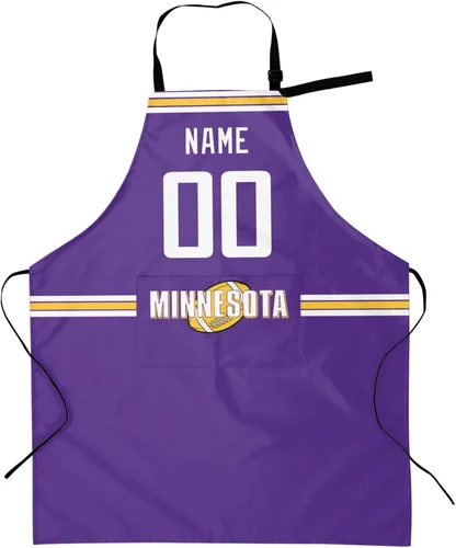 Vista 31 de Delantal con bolsillos, nombre personalizado y número, regalos personalizados para hombres y mujeres fanáticos del fútbol