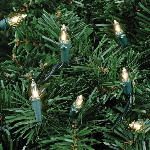 Vista 5 de Novelty Lights Mini luces incandescentes de alambre verde transparente de 22 pies, 100 bombillas verde (Green Wire)