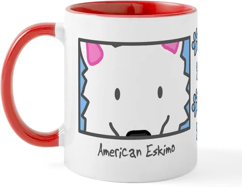 Vista 71 de CafePress Taza de café de cerámica Anime American Eskimo de 11 oz (11.0 fl oz)