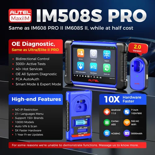 Vista 2 de Autel Escáner MaxiIM IM508S PRO con $569 PRO Kit, 2026 Full Bundle Pro Version, Igual que IM608 PRO 2/IM608S II, diagnóstico mejorado All-Sys