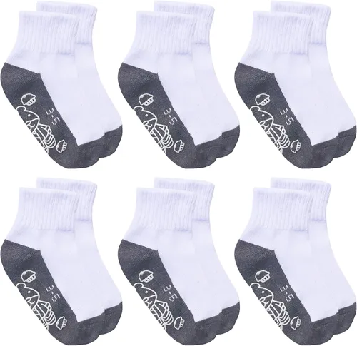 Vista 12 de RATIVE - Calcetines antideslizantes con agarres para bebé, bebés, niños pequeños, niños y niños