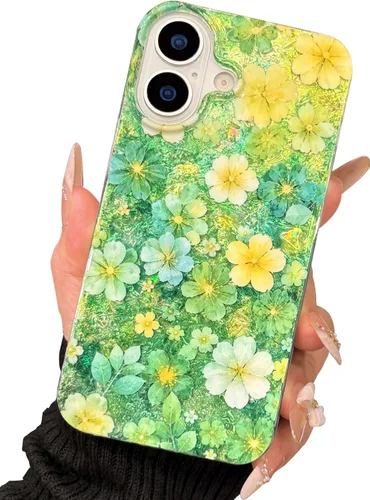 Vista 8 de I-MGAE-IN-AR Funda compacta para iPhone 12 Pro, diseño colorido de flores iridiscentes, holográfica, brillante, bonita funda para iPhone 12