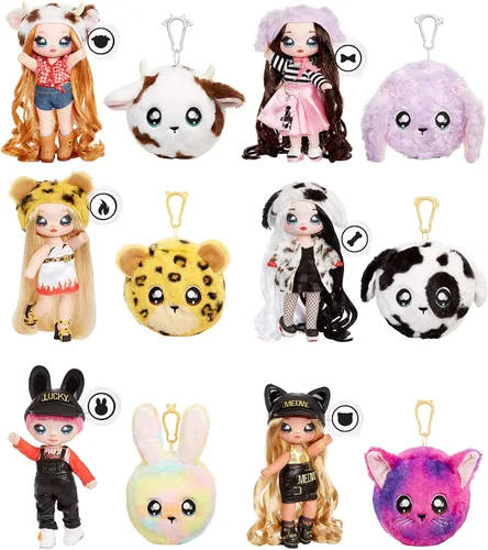 Vista 6 de MGA Entertainment Na! Na! Na! Surprise 2 en 1 - Muñeca de moda y bolso de felpa Serie 3 - Jennel Jaguar