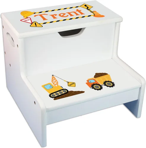Vista 11 de Taburete de almacenamiento personalizado para niños (ballena azul)
