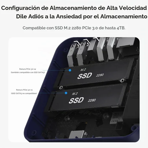 Vista 8 de Beelink EQ Mini PC, Intel N150 (hasta 3.6 GHz) 12 GB LPDDR5 RAM 500 GB SSD