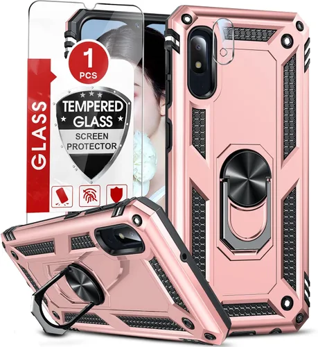 Vista 9 de LeYi Funda para Moto G Stylus 2022 4G (no compatible con 5G), funda para Moto G Stylus con 2 protectores de pantalla, funda protectora de grado Oro