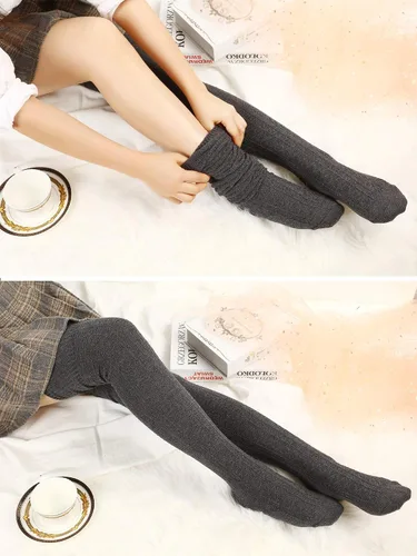 Vista 5 de Women Thigh High Socks Over Knee Stockings Cotton Long Booting Socks Leg Warmers
