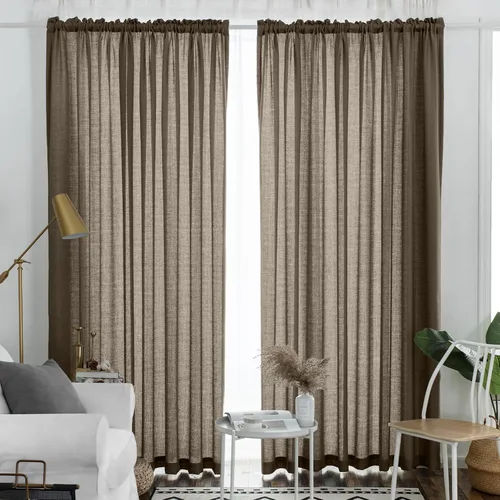 Vista 86 de Melodieux Cortinas de Niveles Semitraslúcidas Negras de 24 Pulgadas de Largo para Cocina, Cafetería, Dormitorio, Ventanas Pequeñas, Aspecto de Lino