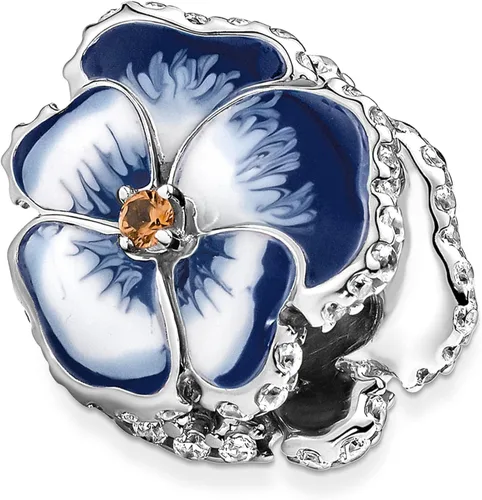 Vista 3 de Pandora Blue Pansy Flower Charm