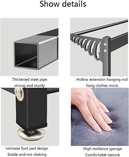 Vista 6 de Perchero - Taladro 4 en 1 con Zapatero Hall Organizador de almacenamiento para muebles de entrada con ganchos industriales para muebles con metal