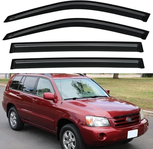 Vista 257 de YQAUTEC - Viseras para ventana, protectores contra la lluvia, compatibles con Subaru WRX 2015-2021, deflectores de viento para ventanas, viseras