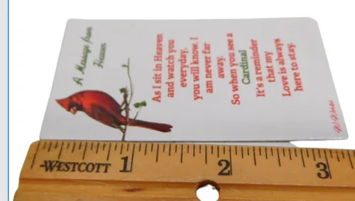 Vista 2 de Cardinal Memorial Card - Imán para nevera, poema a granel, mensaje del cielo, juego de 10