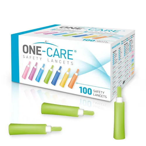 Vista 11 de ONE-CARE Lancetas de seguridad, activadas por contacto, 28G x 0.071 in, caja de 100, pruebas de diabetes, estéril, de un solo uso (28G x 0.071 in)