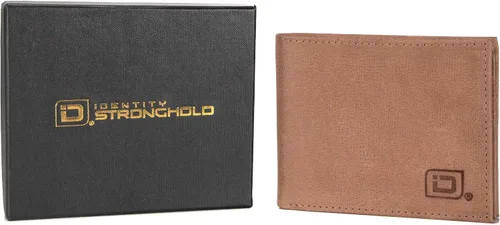 Vista 6 de Cartera plegable de capacidad extra para hombre cartera de piel auténtica con bloqueo RFID arena Sand Stone Cartera RFID