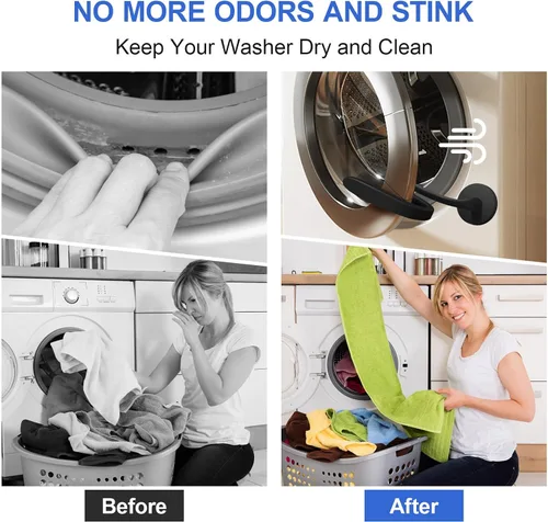 Vista 2 de Premium - Accesorio para puerta de lavadora de carga frontal, mantiene la puerta abierta, evita olores Sturdy Washer Door Prop Magnetic, Flexible
