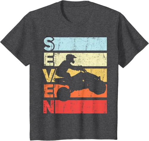 Vista 37 de ATV 7th Birthday Party ATV 4 Wheeler - Camiseta de cumpleaños temática cuádruple Negro