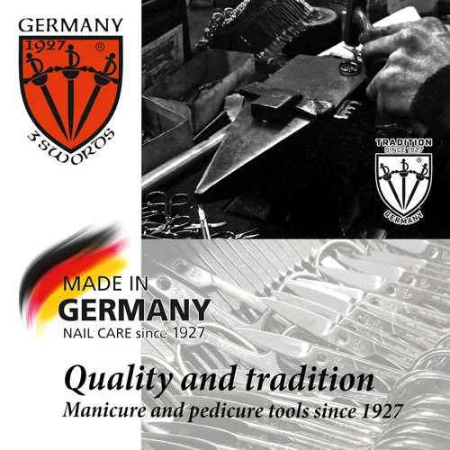 Vista 6 de 3 Swords Germany - Tijeras de acero inoxidable curvas combinadas para cutículas y uñas de calidad de marca (1 pieza) con estuche para manicura
