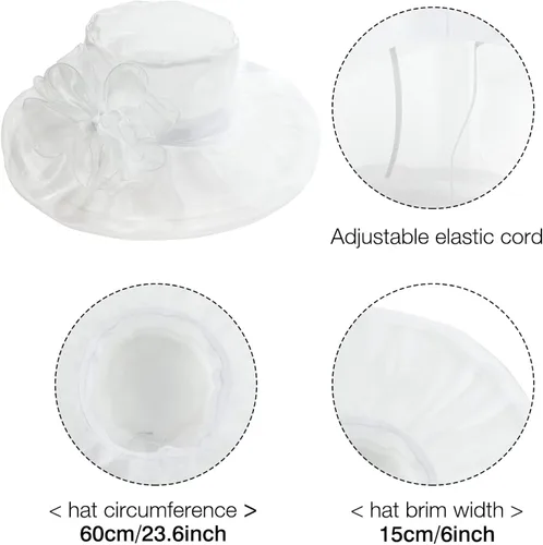 Vista 5 de Lawie Sombrero de fiesta de té para mujer y niña, sombrero de iglesia, funerario, cóctel, Pascua, organza británica, velo, sombrero de vestir