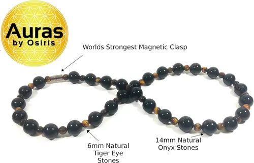 Vista 3 de Auras by Osiris Beaded Necklaces for Men Healing Crystal Protection Stone Mens Necklaces Handmade in USA by Master Shaman