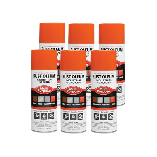 Vista 10 de Aerosol de esmalte Rust-Oleum para uso general; envase de 16 onzas líquidas; lata de aerosol, almendra, 6