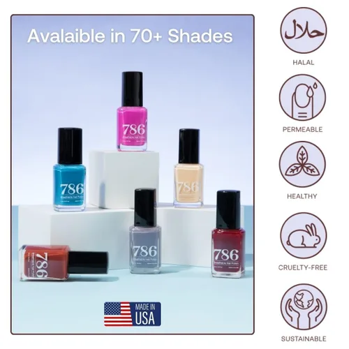 Vista 4 de 786 Cosmetics - Juego de 4 esmaltes de uñas transpirables, vegano, libre de crueldad, saludable, galardonado, halal, de secado rápido