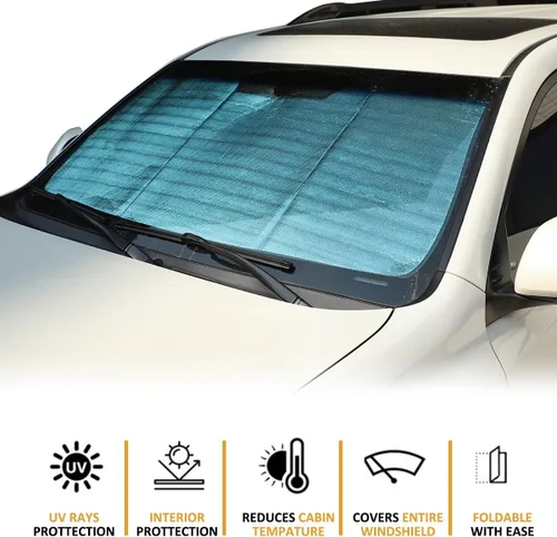 Vista 2 de Parasol para parabrisas de automóvil para Toyota Land Cruiser Prado FJ150, reflector de rayos UV plegable para ventana delantera y ventana completa
