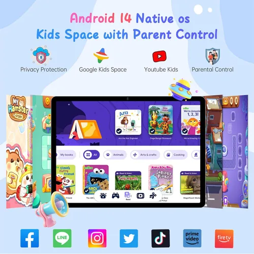 Vista 4 de HAOVM Tablet 10 pulgadas Android 14, 4G SIM desbloqueado, tableta infantil con ranura para tarjeta SIM, pantalla táctil IPS, procesador rápido