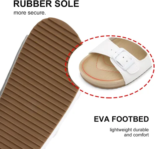 Vista 4 de Sandalias ajustables de doble hebilla para niñas y niños, zapatos de verano ligeros con velcro para niños pequeños y grandes