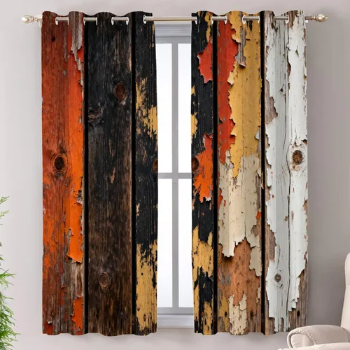 Vista 17 de Shrahala Floral Abstract Design Blackout Curtain Tiers, Minimalist Flower Illustration Kitchen Valance Light Blocking Tier Drapes with Rod Pocket, 2